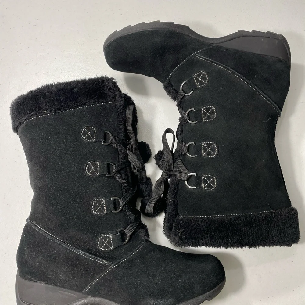 Sporto Black Winter Suede Boots Size 10M SB-50